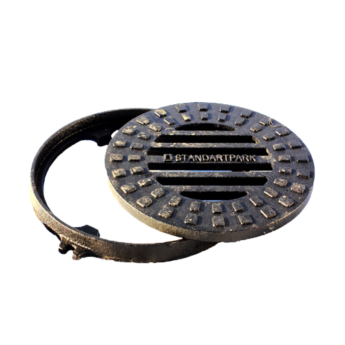 Круглый чугунный дождеприемник -обрамление O380 мм