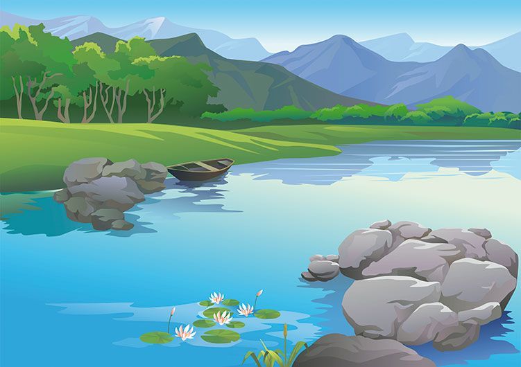 Фреска Лесной водоем с кувшинками