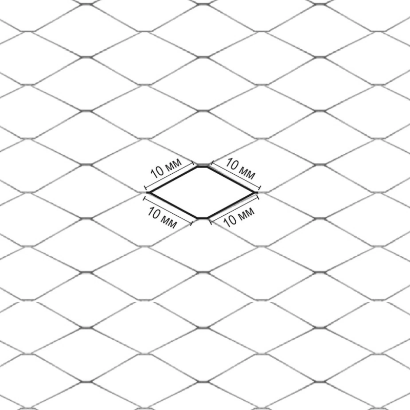 Сетка штукатурная ЦПВС оцинкованная 10х10 мм 1х10 м рулон