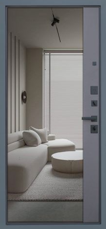 Стальная дверь «Ювентус» Графит с зеркалом АСД