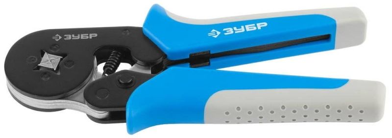 Кримпер ЕВРО-КОННЕКТ для изолированных и неизолированных втулочных наконечников, с 4-хсторонней матрицей, ЗУБР