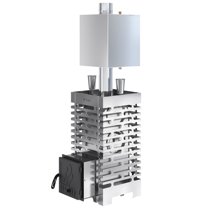 Печь для бани ASTON 20 INOX с баком на трубе 50л Ø115 (AISI 439)