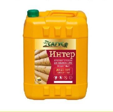 Антисептик для древесины sagusИнтер для наружных и внутренних работ (бесцветный), 10 кг