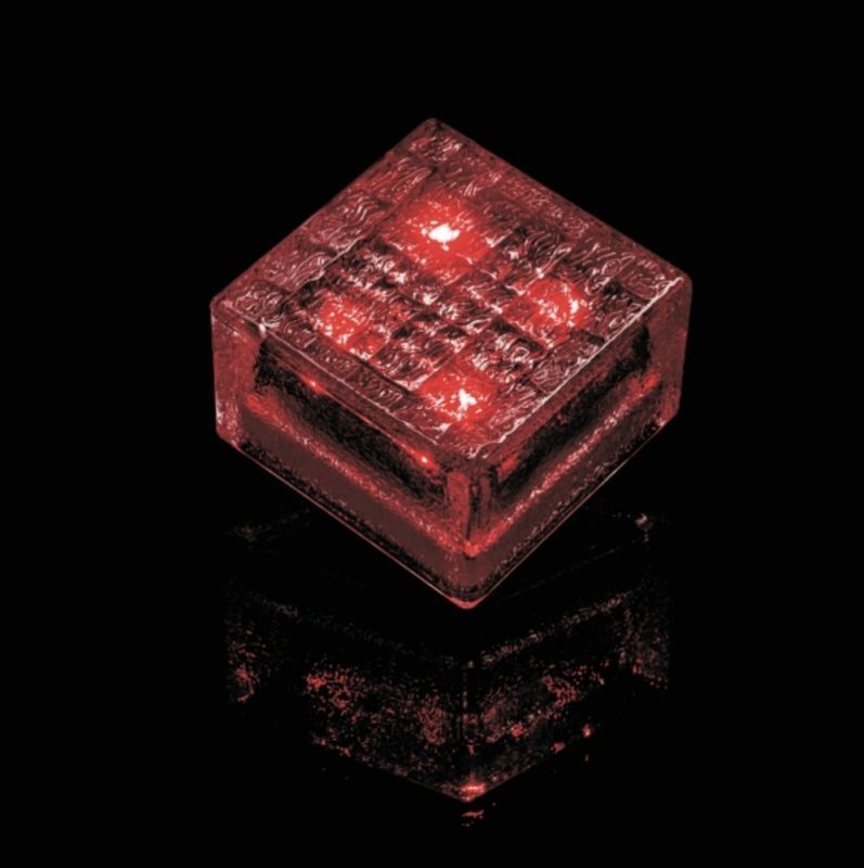 Светодиодная брусчатка на солнечных батареях Aqua Brand, Рубин 98x98x60