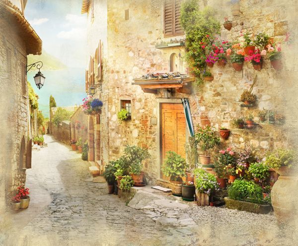 Фреска Состаренная улочка к морю