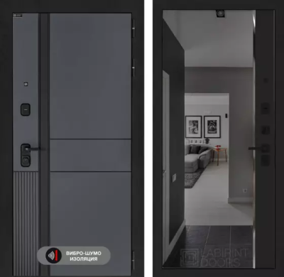 Входная дверь Эволаб с зеркалом Панорама с тонировкой