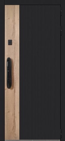 Стальная дверь «Конструктор» с зеркалом и биометрическим замоком АСД