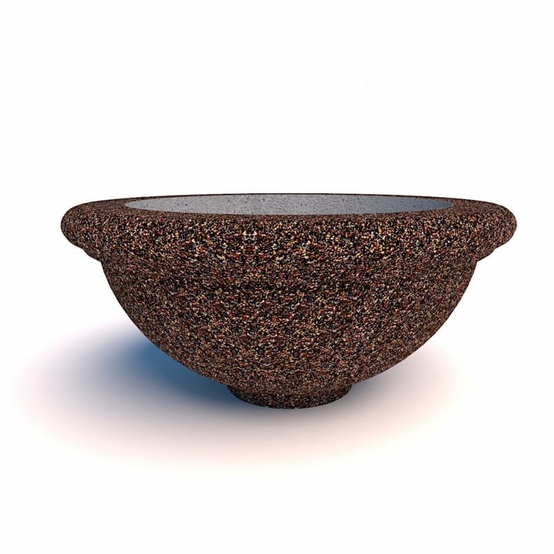 Вазон бетонный уличный Ламелла на ножке (фактура питерский гравий)