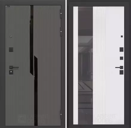 Входная дверь CARBON с Зеркалом 32 тонированным