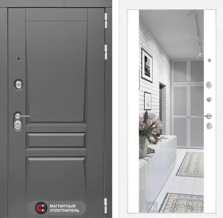 Входная дверь Платинум с Зеркалом Максимум