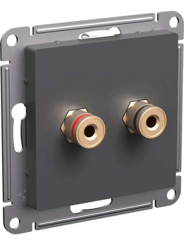 ATLASDESIGN АУДИОРОЗЕТКА двойная, БАЗАЛЬТ