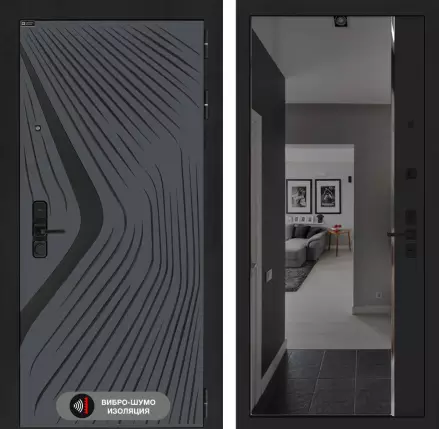 Входная дверь LEOLAB с зеркалом Панорама с тонировкой