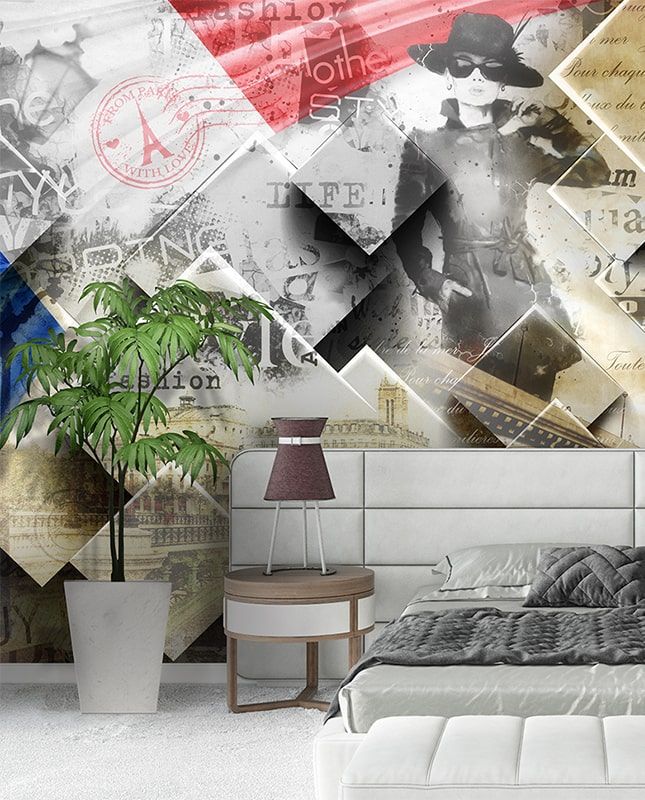 Фреска Графика Париж. Лофт. Геометрия. Одри, ag0251