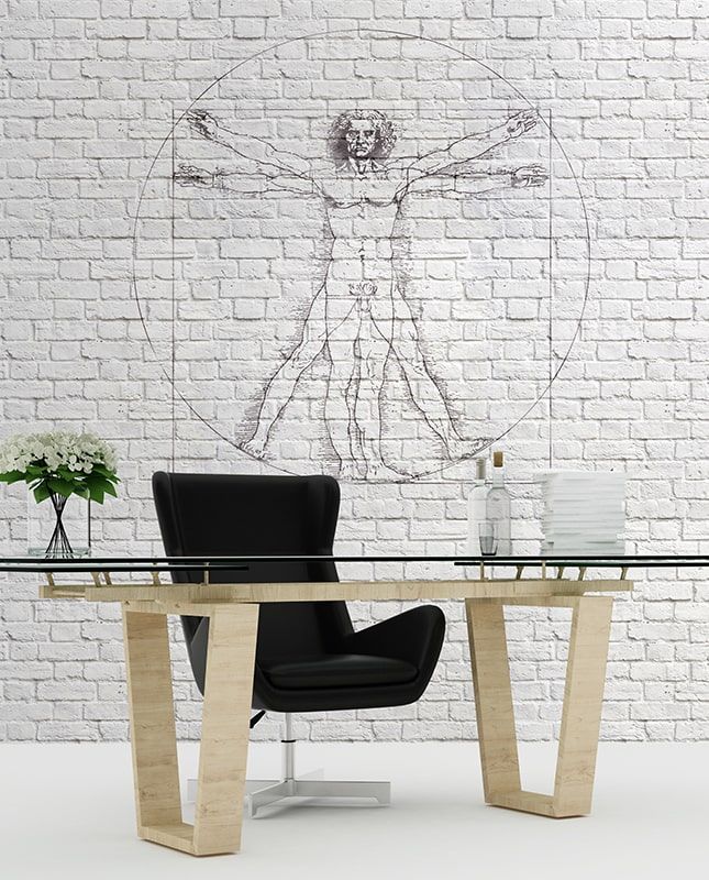 Фреска Графика Витрувианский человек. Лофт.  ag0001