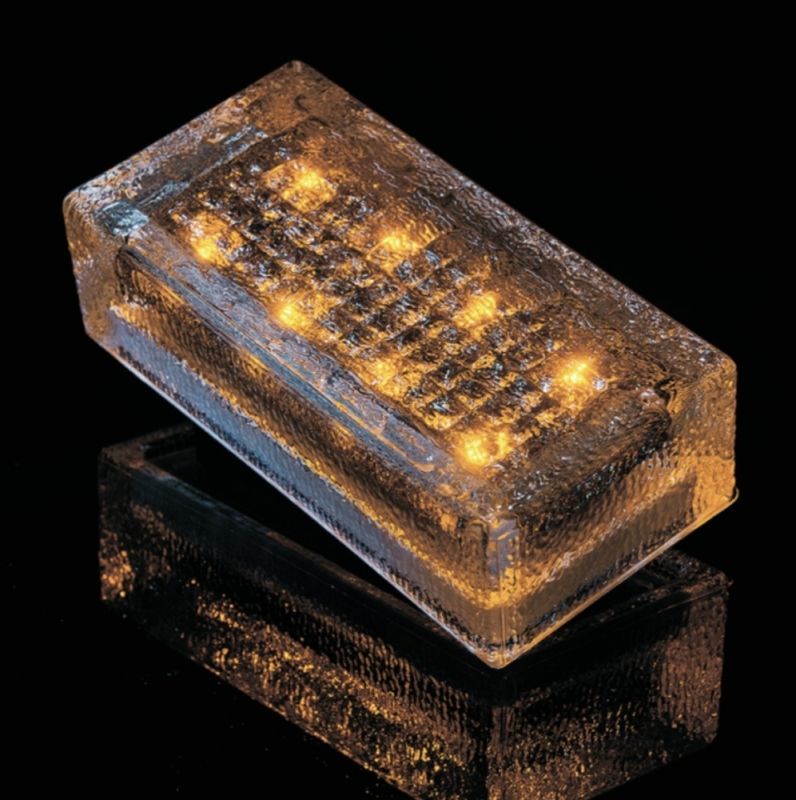 Светодиодная брусчатка на солнечных батареях Aqua Brand, Янтарь 198x98x60