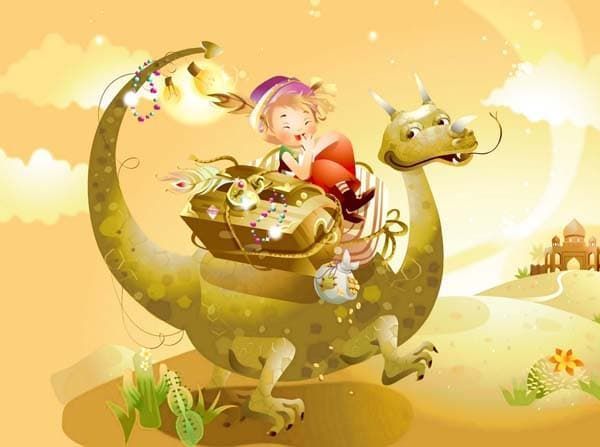 Фреска Верхом на драконе