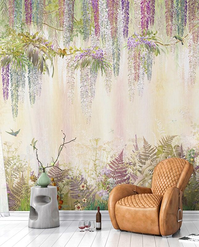 Фреска Графика Райский сад. Современное искусство.  ag0301