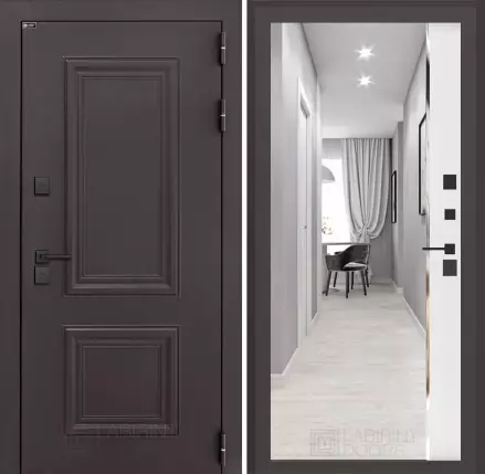 Входная дверь Полярис лайт с зеркалом Панорама