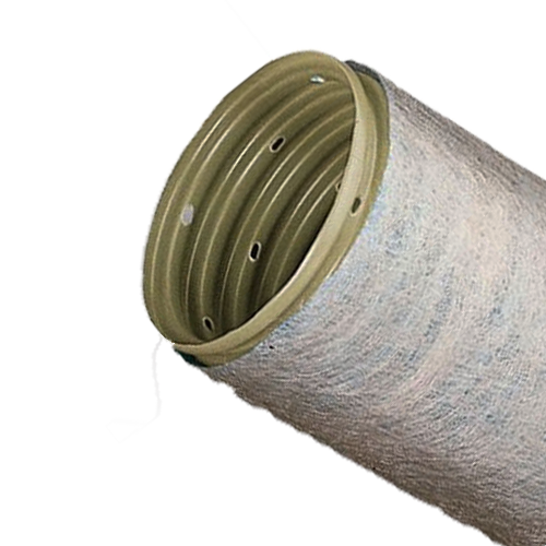 Труба дренажная ПВХ  O126 мм гофрированная в фильтре геотекстиль