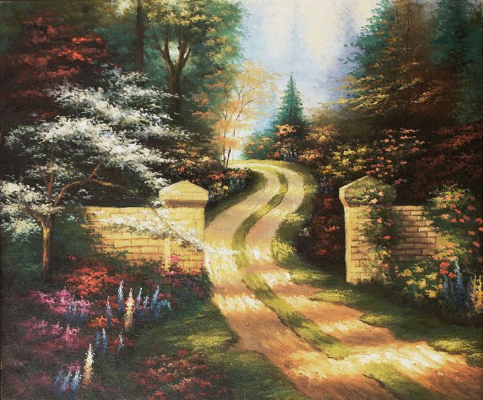 Фреска Перспектива дорожки из калитки