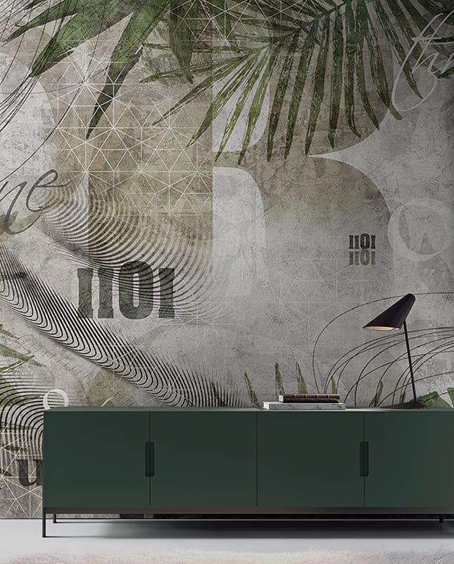 Фреска Графика Тропическая абстракция. Лофт. ag0412