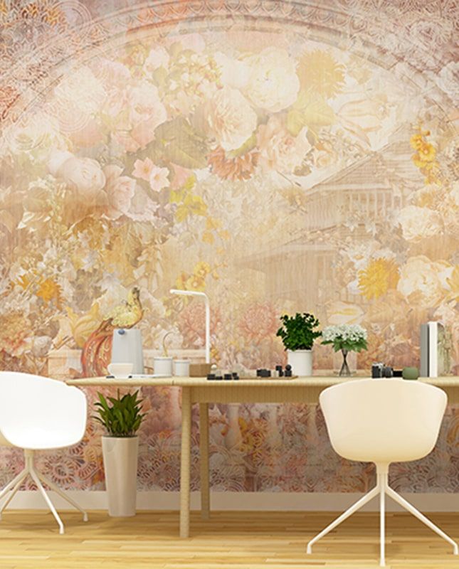 Фреска Графика Райский сад. Современной искусство. ag0314