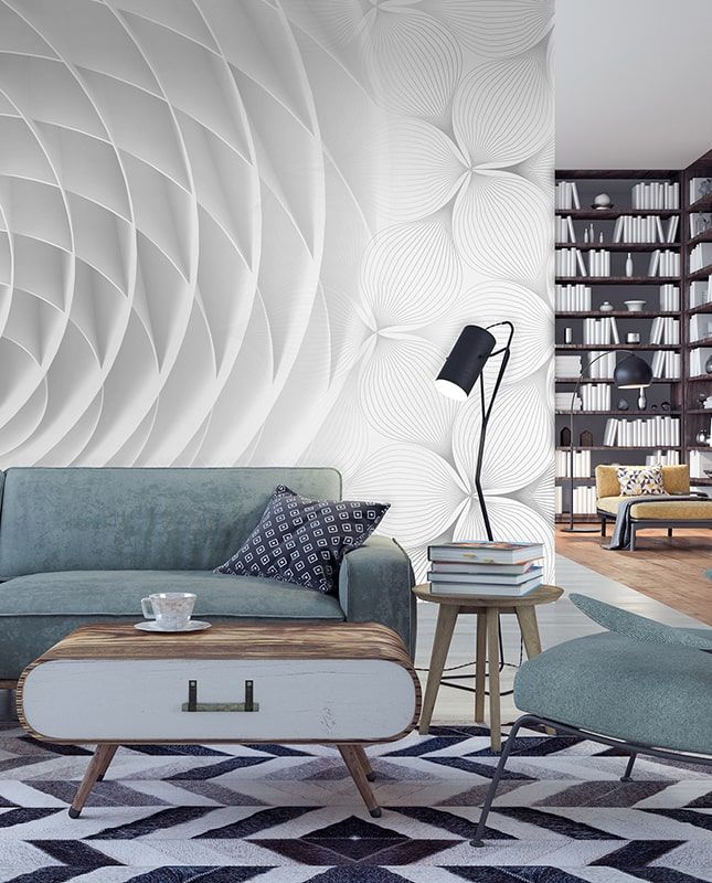 Фреска Графика Белая абстракция. Современное искусство. ag0209