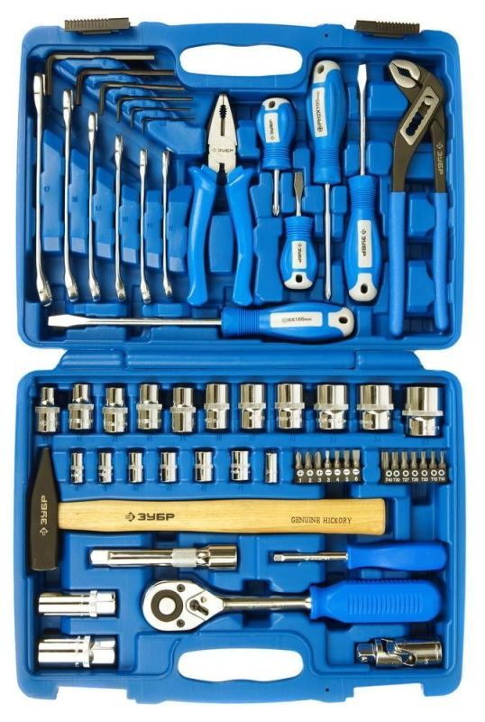 Набор ЗУБР "ЭКСПЕРТ" Слесарно-монтажный инструмент универсальный, 58 предметов