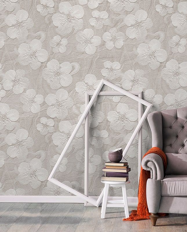 Фреска Графика Цветочный принт. Старая стена. Лофт.  ag0166