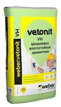 Шпаклевка влагостойкая Weber Vetonit VH, белая, 20кг