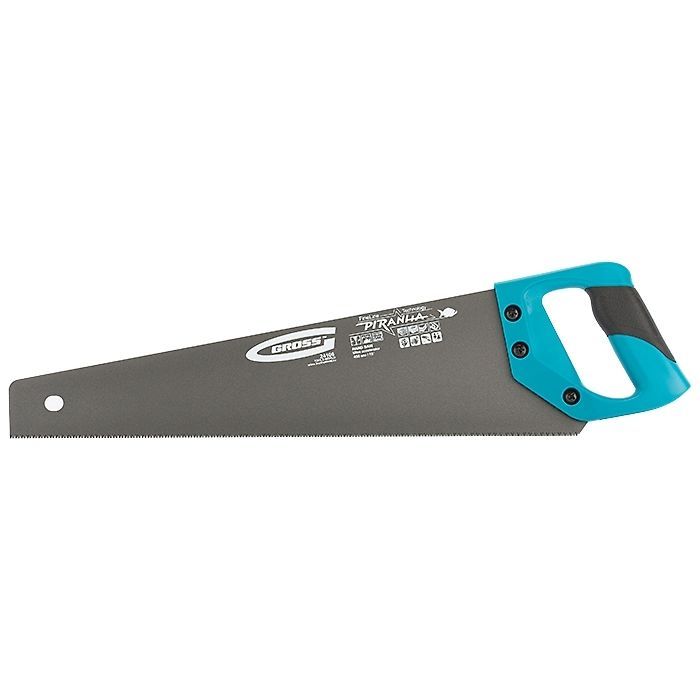 Ножовка по дереву PIRANHA, калений зуб 3D, 11-12TPI, 2-компонентная рукоятка,тефлоновое покрытие 450мм