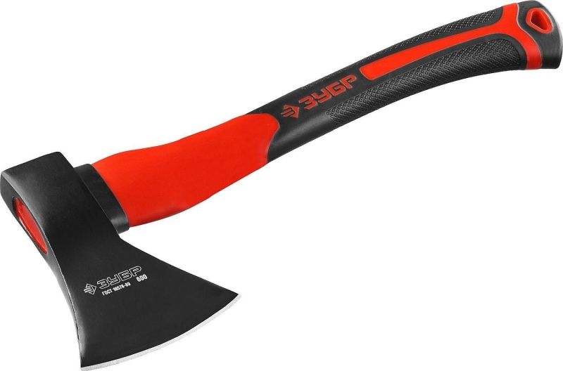 Топор ЗУБР "МАСТЕР" кованый с двухкомпонентной стеклопластиковой рукояткой, 0,6кг