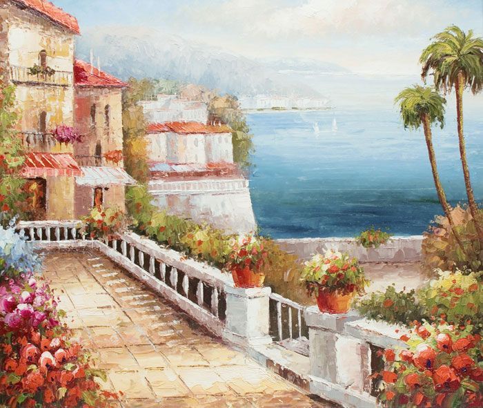 Фреска Набережная мастихином