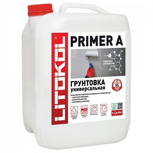 LITOKOL PRIMER A грунтовка универсальная глубокого проникновения (5кг)