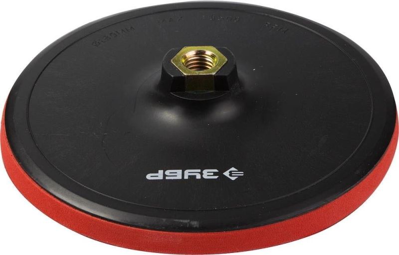 Тарелка опорная ЗУБР "МАСТЕР" пластиковая для УШМ под круг на липучке, мягкая полиуретановая прокладка, d 180 мм, М14