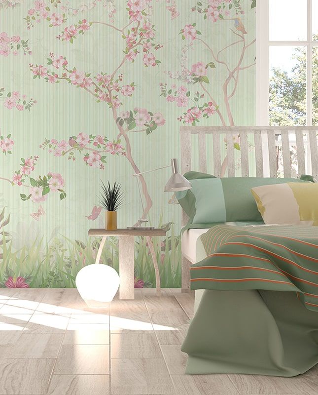 Фреска Графика Весенний сад. Современное искусство.  ag0010