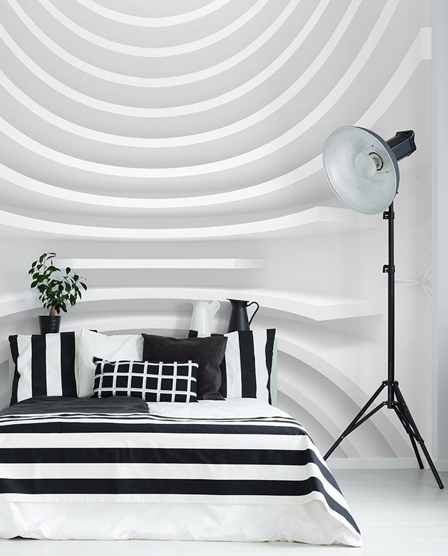 Фреска Графика Белая абстракция. Современное искусство. ag0210