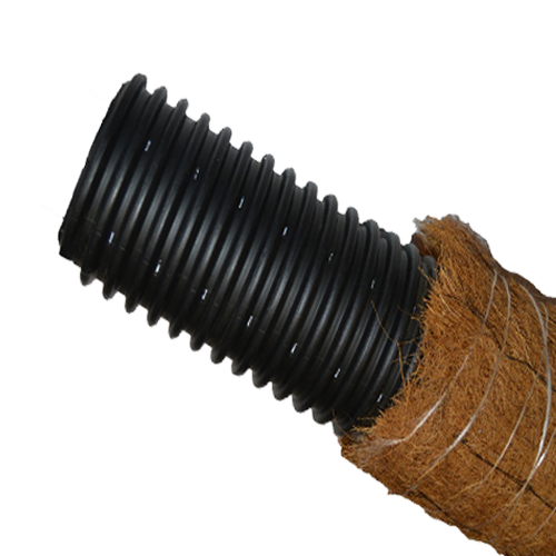 Труба дренажная O 160 мм гофрированная в фильтре кокосовая койра