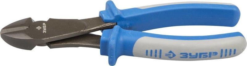 Бокорезы усиленные ЗУБР эксцентриковое расположение шарнира, особостойкое спец. покрытие Н12Х1 (никель/хром), двухкомпонентные рукоятки, 170мм