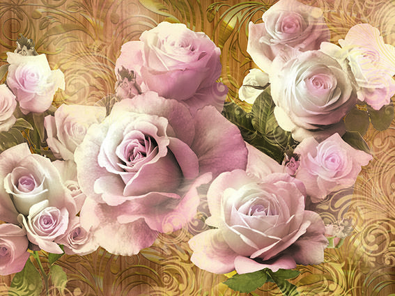 Фреска Графика Розовые розы  263