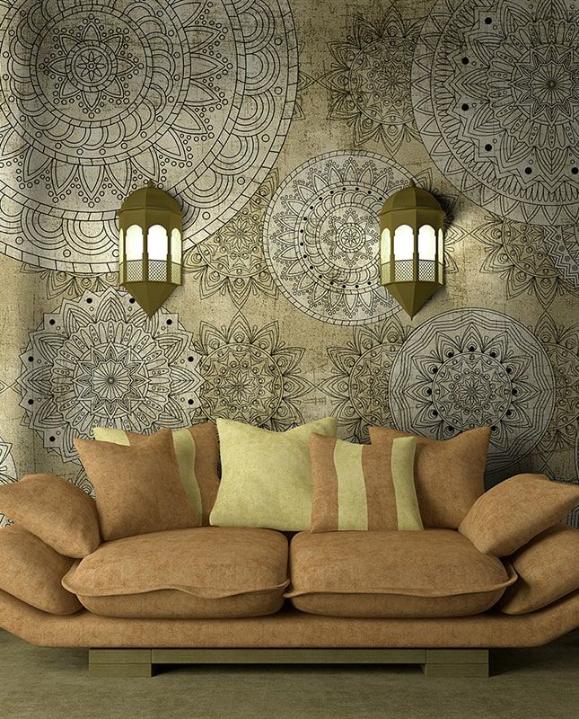 Фреска Графика Восточный орнамент. Графика. Старая стена. ag0225