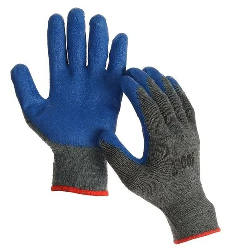 Перчатки х.б. ТОРРО серо-синие рифленые