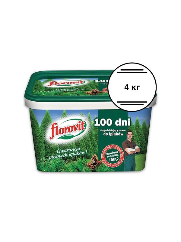 Florovit гранулированный пролонгированного действия  для хвойных растений - 100 дней 4 кг