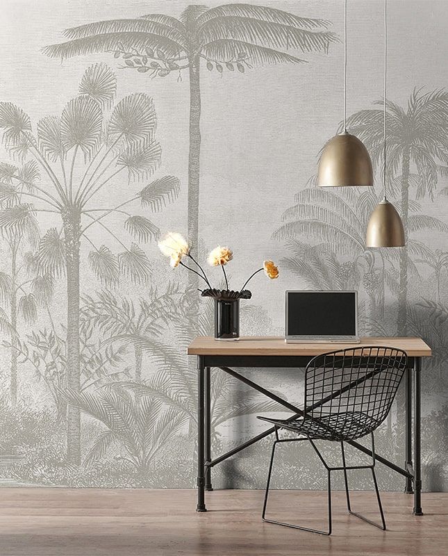 Фреска Графика Тропический лес. Графика. Пальмы. ag0217