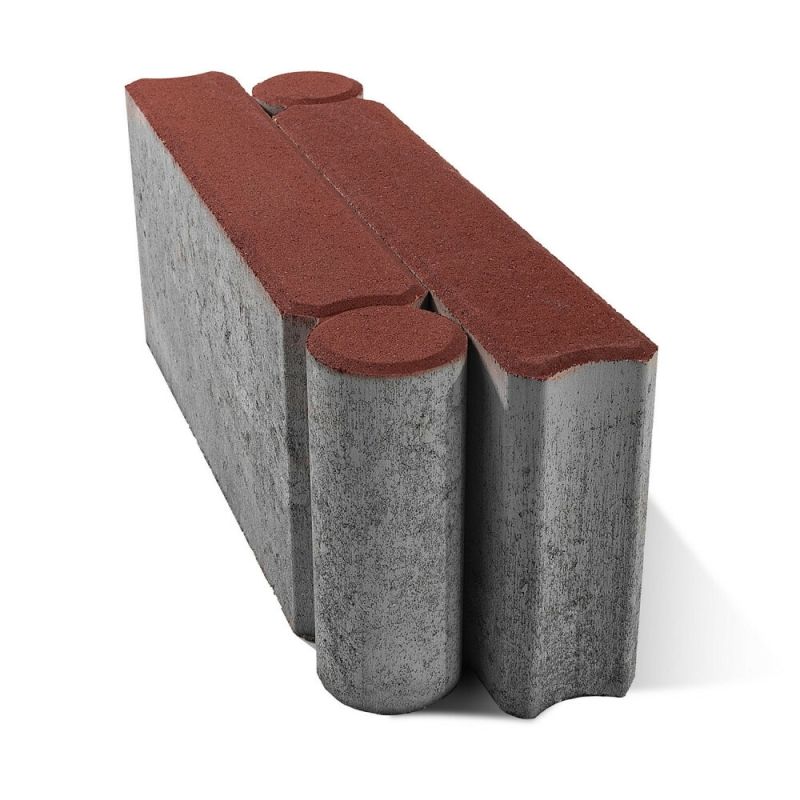 Бордюр тротуарный BRAER Шарнирный БРШ Красный Верхний прокрас