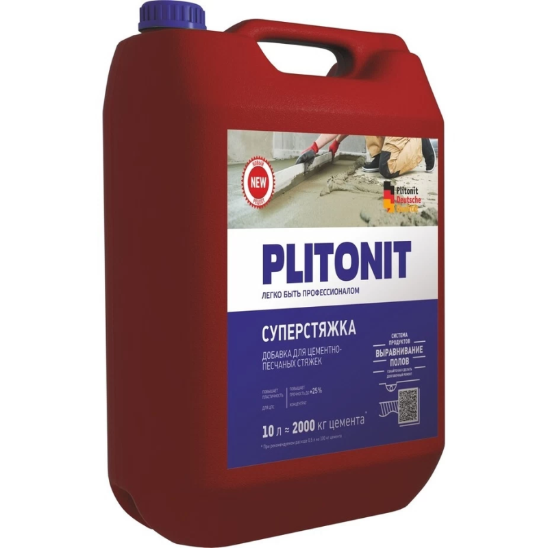Добавка пластификатор для растворов Plitonit СуперСтяжка 10 л