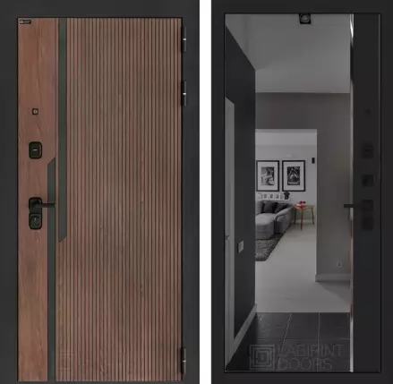 Входная дверь KARMINA с зеркалом Панорама с тонировкой