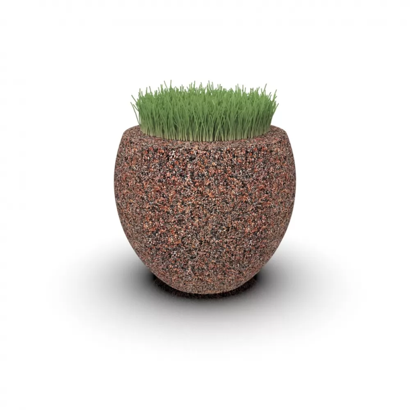 Вазон бетонный уличный Бэлли
 (фактурасеро-красный гранит)