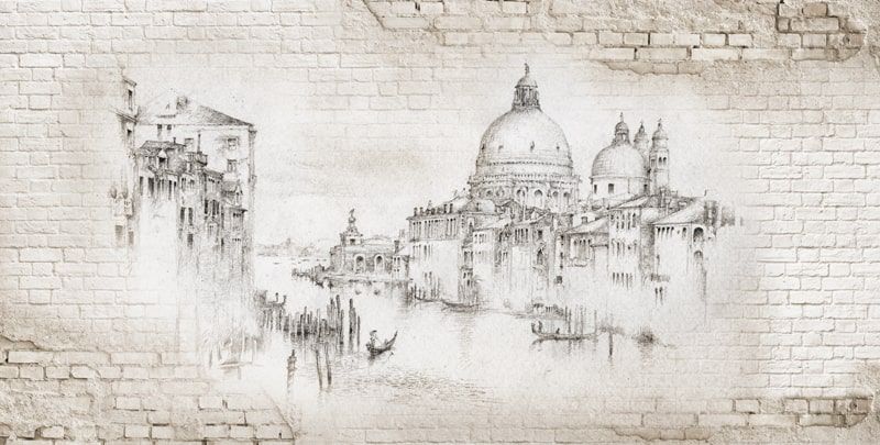 Фреска Графика Венеция в штрихах  1085