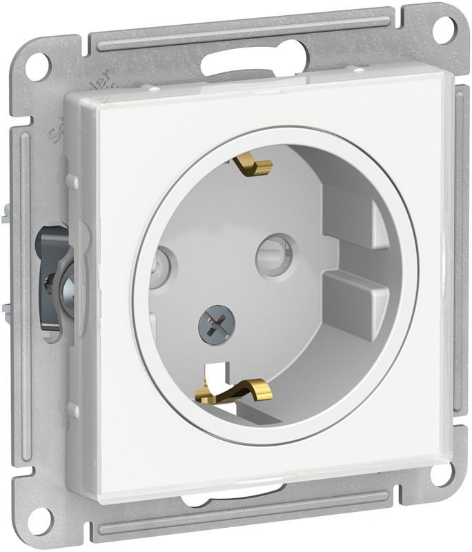 Розетка электрическая Schneider со шторками ART (Белый)